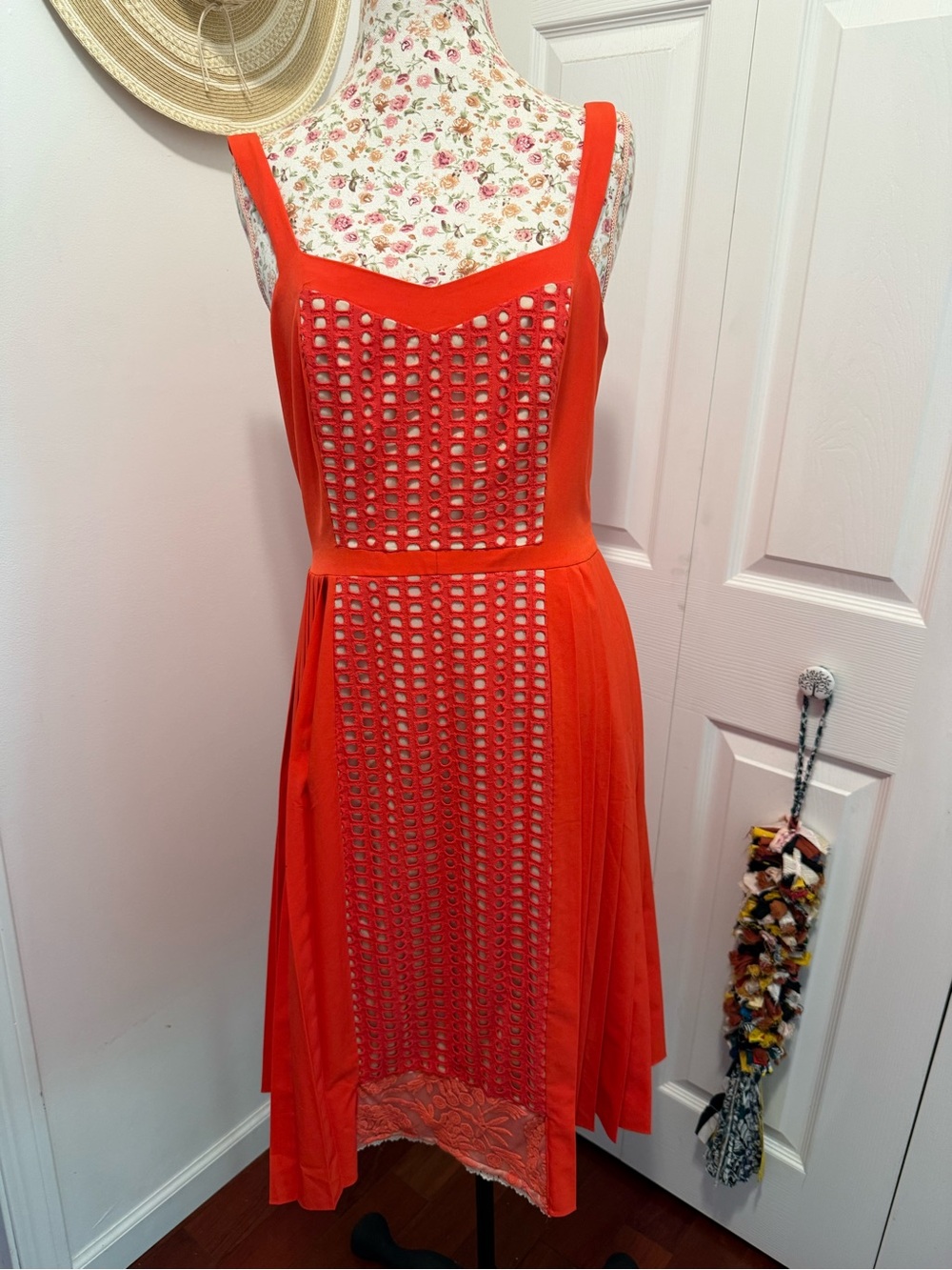 Red Sleeveless Timo Weiland dress from Anthropologie